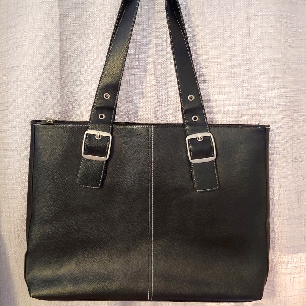 Solo NY Plaza Black Tote Large Laptop Bag Zip Top